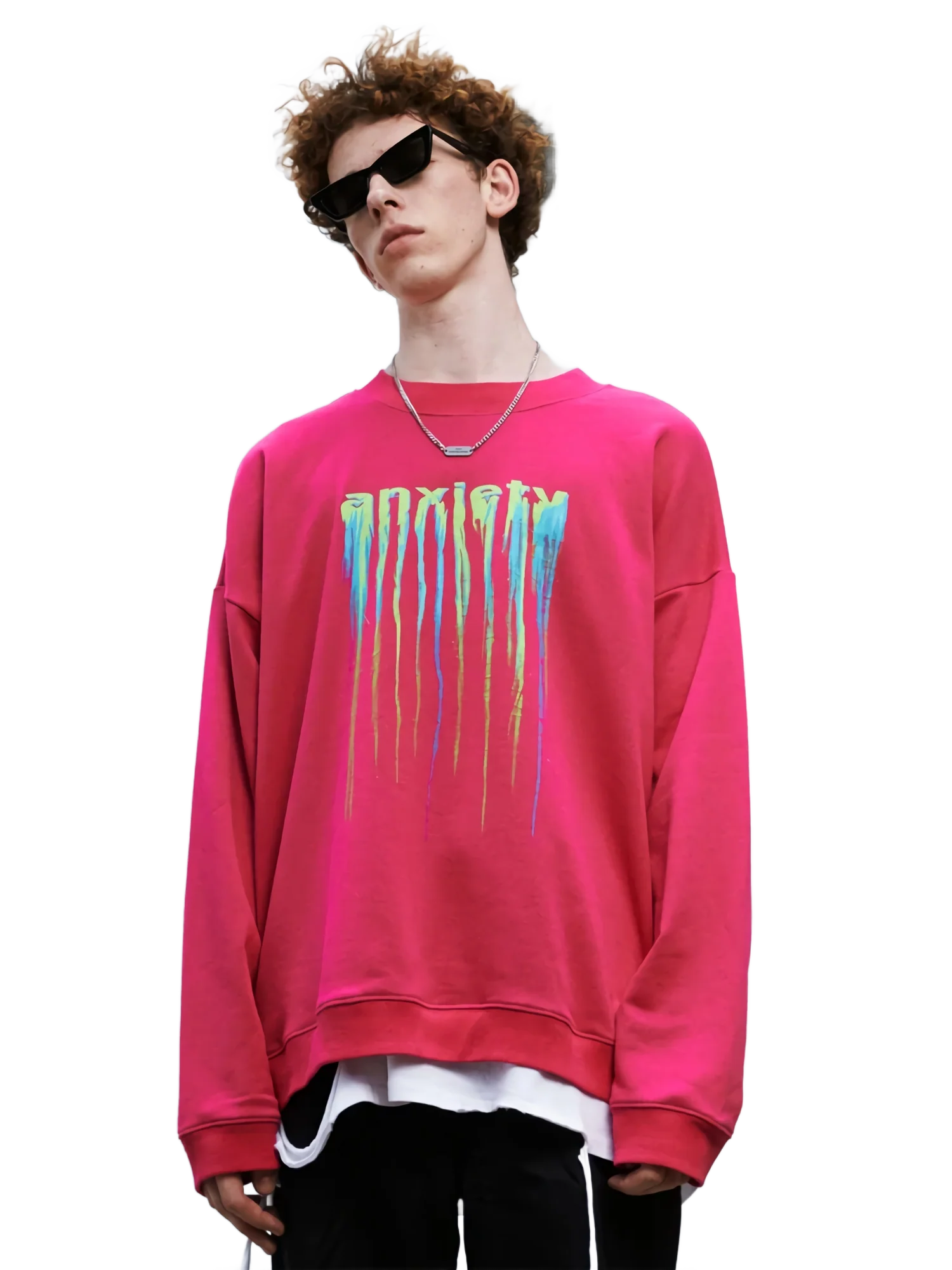Anxiety Print Long Sleeve Cotton Tee - Image 2