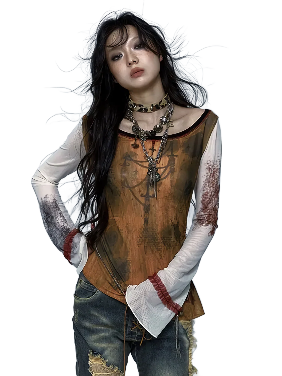 'Baron' Artistic Flare Sleeve Top
